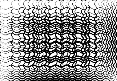 Şebeke, dalgalı, dalgalı, dalgalı, dalgalı çizgiler. Soyut siyah beyaz, gri tonlama arkaplan, doku, arkaplan ve desen