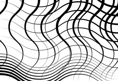 Şebeke, dalgalı, dalgalı, dalgalı, dalgalı çizgiler. Soyut siyah beyaz, gri tonlama arkaplan, doku, arkaplan ve desen