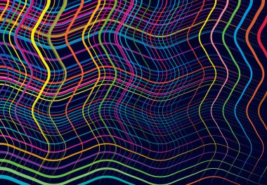 Canlı, canlı, dalgalı, dalgalı, dalgalı, dalgalı çizgiler. Soyut renkli, çok renkli arkaplan, doku, arkaplan ve desen