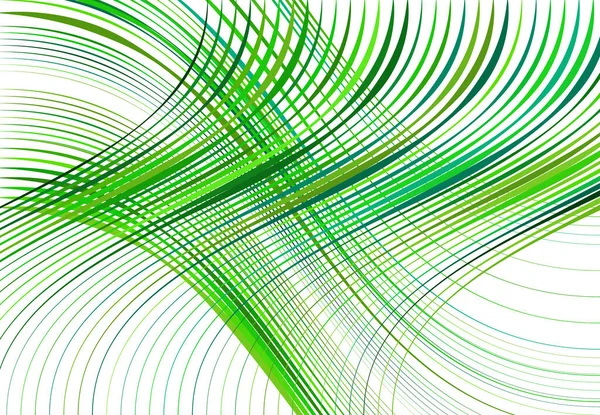 Grille Maille Lignes Ondulées Ondulées Ondulées Gonflées Abstrait Coloré Vert — Image vectorielle