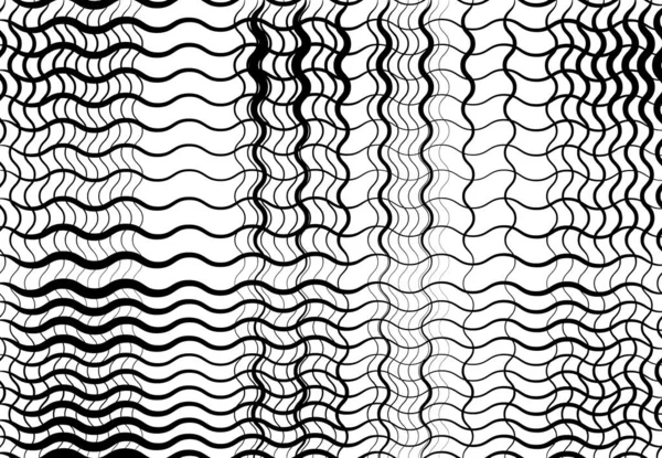 グリッド波状の 弱々しい線のメッシュ 要旨黒と白 グレースケールの背景 背景とパターン — ストックベクタ
