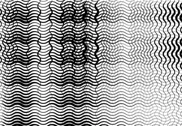 Griglia Rete Linee Ondulate Ondulate Ondulate Ondulate Astratto Bianco Nero — Vettoriale Stock