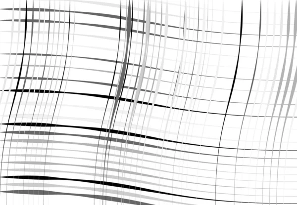 Gitter Maschen Aus Welligen Wellenförmigen Wellenförmigen Linien Abstraktes Schwarz Weiß — Stockvektor