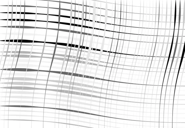 Grid Mesh Wavy Undulating Waving Billowy Lines Abstract Black White — Stock Vector