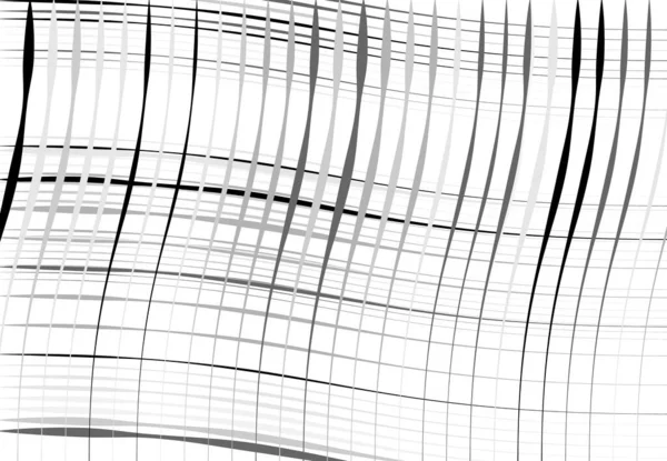 Сетка Сетка Волнистых Волнистых Махающих Волнистых Линий Абстрактный Черно Белый — стоковый вектор
