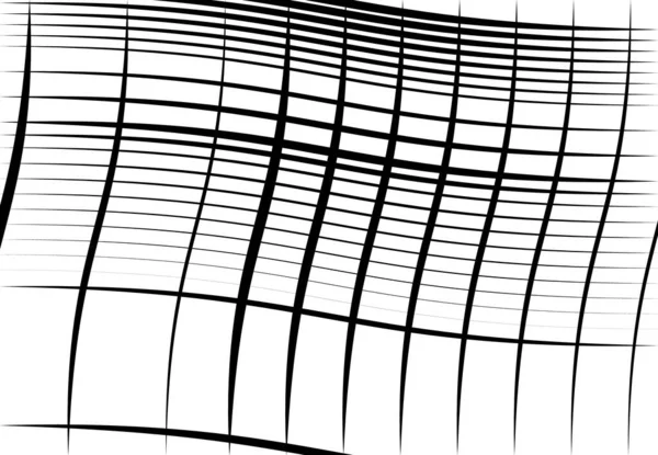 グリッド波状の 弱々しい線のメッシュ 要旨黒と白 グレースケールの背景 背景とパターン — ストックベクタ