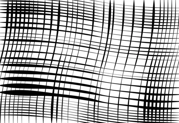 Grid Gaas Van Golvende Golvende Golvende Opgeblazen Lijnen Abstract Zwart — Stockvector