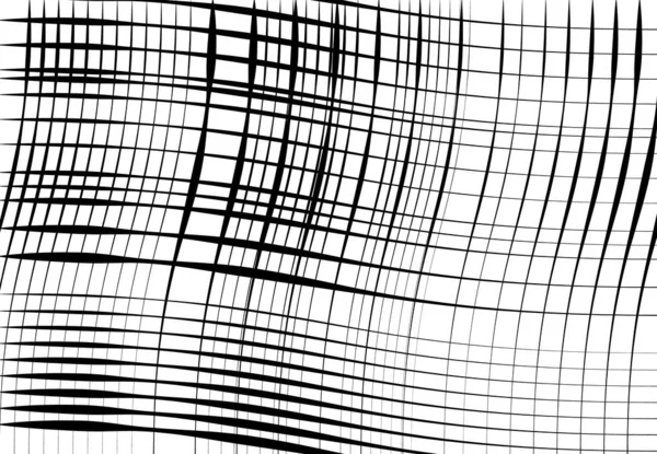 Griglia Rete Linee Ondulate Ondulate Ondulate Ondulate Astratto Bianco Nero — Vettoriale Stock