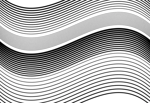 Ondulé Ondulé Ondulé Lignes Horizontales Gonflantes Rayures Élément Design Abstrait — Image vectorielle