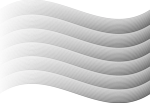 Vågiga Vinka Och Böljande Böljande Horisontella Linjer Ränder Abstrakt Designelement — Stock vektor
