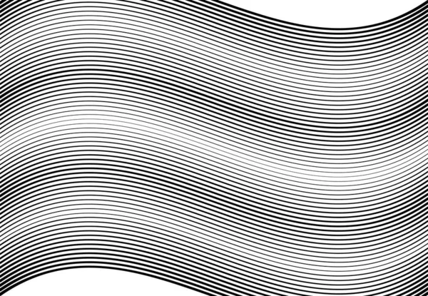 波浪形 波浪形 波浪形水平线 条纹抽象设计元素 单色背景 图案和纹理 — 图库矢量图片
