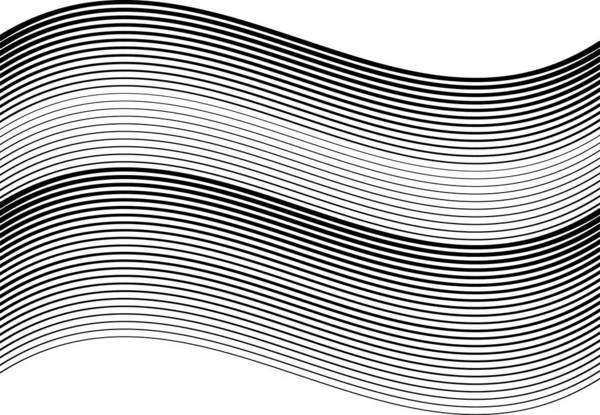 Ondulé Ondulé Ondulé Lignes Horizontales Gonflantes Rayures Élément Design Abstrait — Image vectorielle