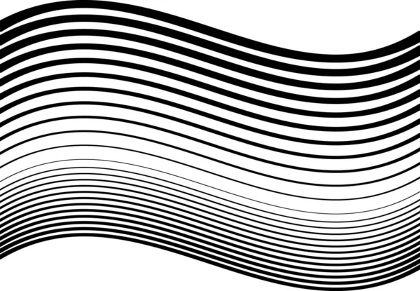 Ondulé Ondulé Ondulé Lignes Horizontales Gonflantes Rayures Élément Design Abstrait — Image vectorielle