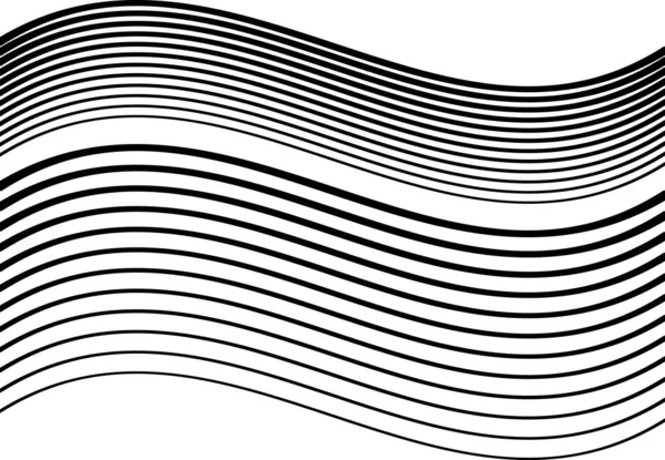 Ondulado Ondulado Ondulado Líneas Horizontales Onduladas Rayas Elemento Diseño Abstracto — Vector de stock