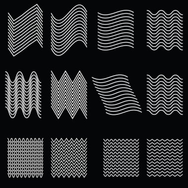 12 dalga, çapraz çizgi, zig-zag çizgileri, çizgili tasarım elementlerini ayarla