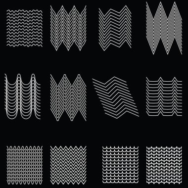 12 dalga, çapraz çizgi, zig-zag çizgileri, çizgili tasarım elementlerini ayarla
