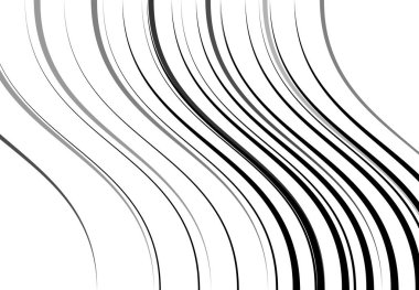 Soyut dalgalı, dalgalı, dalgalı ve dalgalı çizgiler, çizgiler. Kıvrımlı, kıvrımlı kıvrımlı çizgiler. Soyut siyah beyaz, tek renkli, gri tonlu desen, arkaplan, arkaplan ve doku