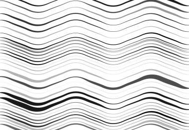 Soyut dalgalı, dalgalı, dalgalı ve dalgalı çizgiler, çizgiler. Kıvrımlı, kıvrımlı kıvrımlı çizgiler. Soyut siyah beyaz, tek renkli, gri tonlu desen, arkaplan, arkaplan ve doku