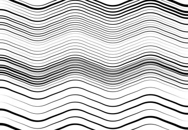 Soyut dalgalı, dalgalı, dalgalı ve dalgalı çizgiler, çizgiler. Kıvrımlı, kıvrımlı kıvrımlı çizgiler. Soyut siyah beyaz, tek renkli, gri tonlu desen, arkaplan, arkaplan ve doku