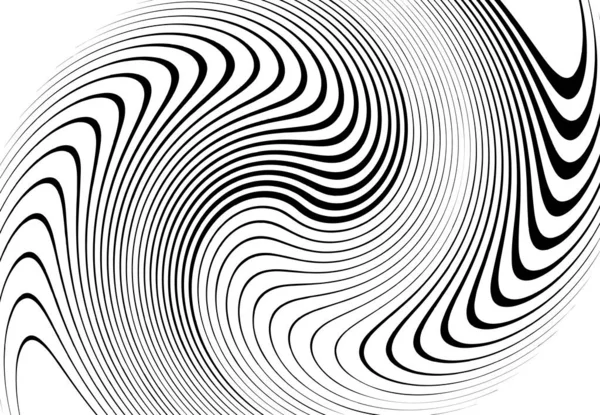 Twist Vortex Lines Stripes Wavy Waving Concentric Strips Streaks Rotation — Stock Vector