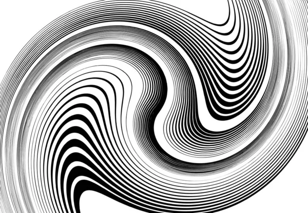 Torsion Lignes Vortex Rayures Bandes Stries Ondulées Concentriques Rotation Torsion — Image vectorielle
