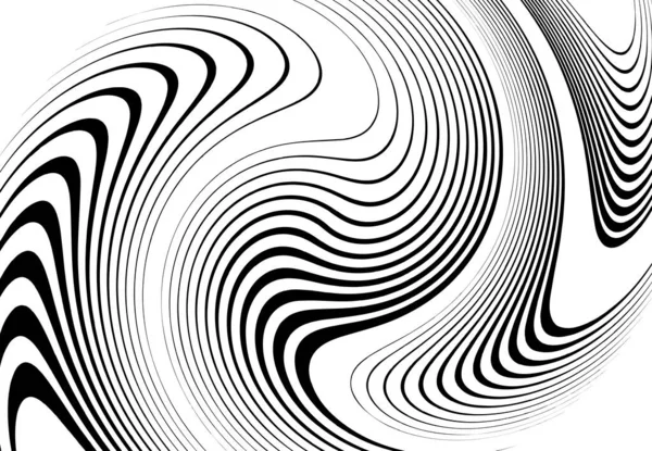 Torsion Lignes Vortex Rayures Bandes Stries Ondulées Concentriques Rotation Torsion — Image vectorielle