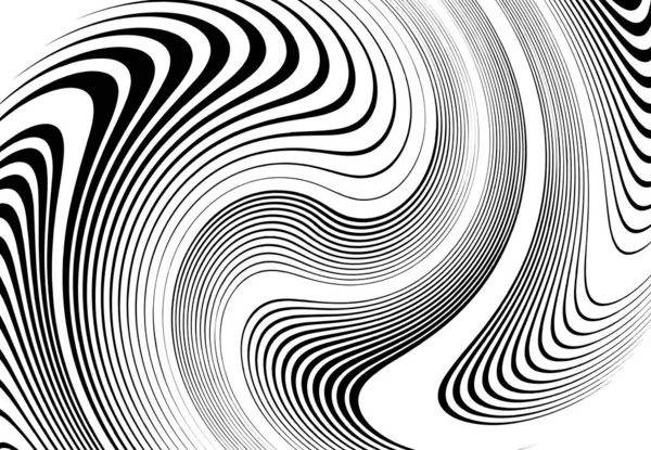 Torsion Lignes Vortex Rayures Bandes Stries Ondulées Concentriques Rotation Torsion — Image vectorielle