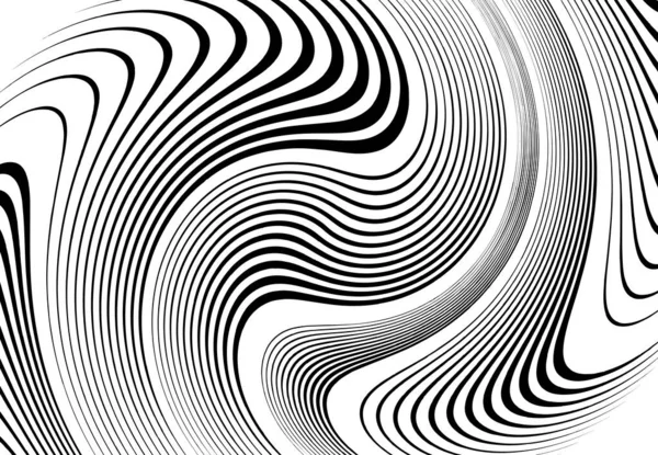 Torsion Lignes Vortex Rayures Bandes Stries Ondulées Concentriques Rotation Torsion — Image vectorielle