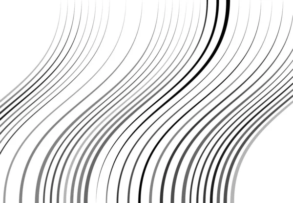 Abstrakta Vågiga Vinkande Böljande Och Böljande Linjer Ränder Squiggly Bläcka — Stock vektor