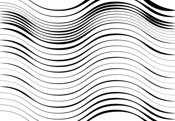 Abstract Wavy Waving Billowy Undulating Lines Stripes Squiggly Squiggle Lines — Stock Vector