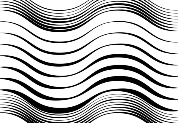 Abstract Wavy Waving Billowy Undulating Lines Stripes Squiggly Squiggle Lines — Stock Vector