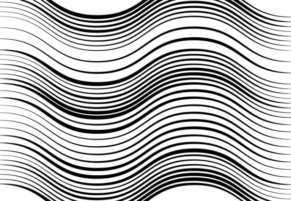 Abstract Wavy Waving Billowy Undulating Lines Stripes Squiggly Squiggle Lines — Stock Vector