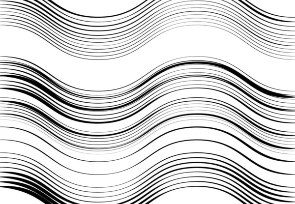 Abstract Wavy Waving Billowy Undulating Lines Stripes Squiggly Squiggle Lines — Stock Vector