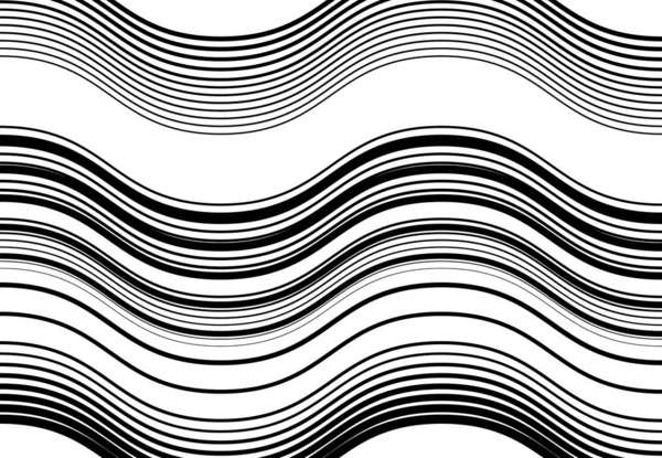 Abstract Wavy Waving Billowy Undulating Lines Stripes Squiggly Squiggle Lines — Stock Vector