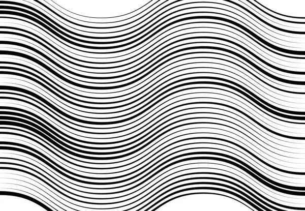 Abstract Wavy Waving Billowy Undulating Lines Stripes Squiggly Squiggle Lines — Stock Vector