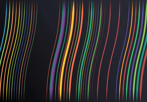 Vivid Vibrant Abstract Wavy Waving Billowy Undulating Lines Stripes Squiggly — Stock Vector