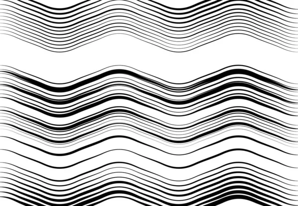 Abstract Wavy Waving Billowy Undulating Lines Stripes Squiggly Squiggle Lines — Stock Vector