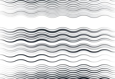 Soyut dalgalı, dalgalı, dalgalı ve dalgalı çizgiler, çizgiler. Kıvrımlı, kıvrımlı kıvrımlı çizgiler. Soyut siyah beyaz, tek renkli, gri tonlu desen, arkaplan, arkaplan ve doku