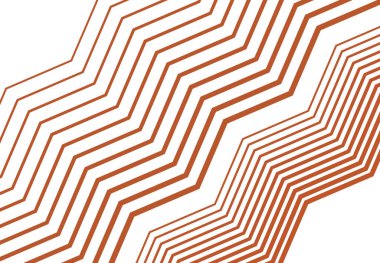 Zig-zag, çapraz, dalgalı, dalgalı ve tırtıklı çizgiler, çizgili tasarım öğesi. Çapraz, eğimli, eğimli ve eğimli kıvrımlı şeritler, renkli kahverengi geometrik zemin, doku ve desen çizgileri