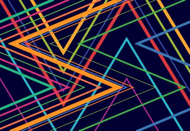Canlı, canlı zig-zag, çapraz çapraz, tırtıklı, buruşuk açılı ızgara örgü, kafes ya da ızgara rastgele açılı hatlar. Soyut geometrik renkli, çok renkli arkaplan, doku ve desen