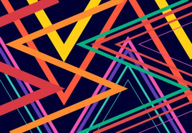 Canlı, canlı zig-zag, çapraz çapraz, tırtıklı, buruşuk açılı ızgara örgü, kafes ya da ızgara rastgele açılı hatlar. Soyut geometrik renkli, çok renkli arkaplan, doku ve desen