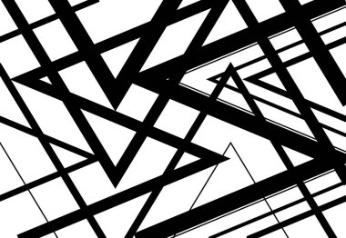 Zig-zag, çapraz çapraz, tırtıklı, buruşuk açılı ızgara, örgü, kafes ya da ızgara, rastgele açılı çizgiler. Soyut geometrik siyah beyaz, tek renkli arkaplan, doku ve desen