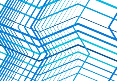 Zig-zag, çapraz çapraz, tırtıklı, buruşuk açılı ızgara, örgü, kafes ya da ızgara, rastgele açılı çizgiler. Soyut geometrik renkli BLUE arkaplan, doku ve desen