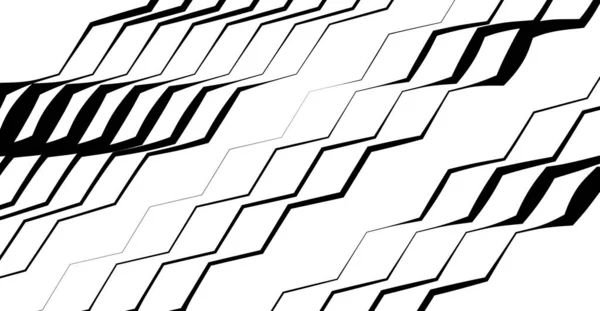 ジグザグ 手を振って 鋸歯状 ギザギザの線 ストライプのデザイン要素 段ボールストリップ 縞模様のデザイン要素 黒と白 モノクロ幾何学的背景 テクスチャとパターン — ストックベクタ