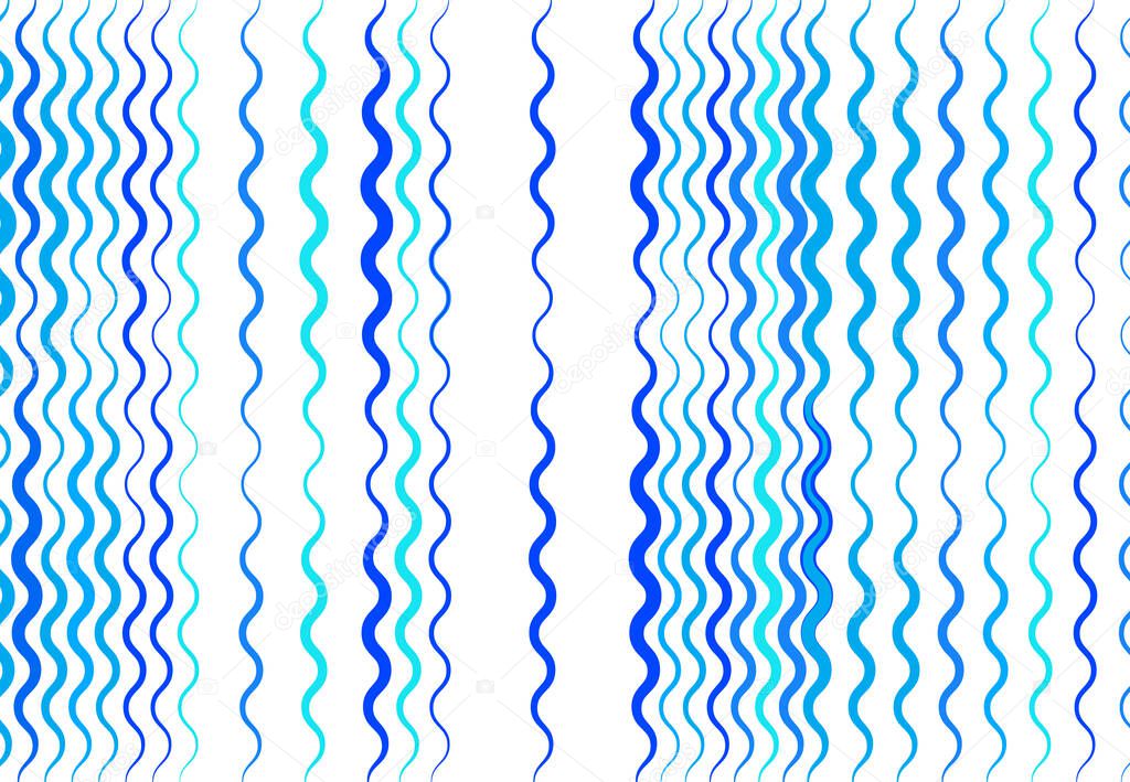Abstract wavy, waving, billowy and undulating lines, stripes. Squiggly, squiggle lines with twist effect. Abstract colorful BLUE pattern, background, backdrop and texture