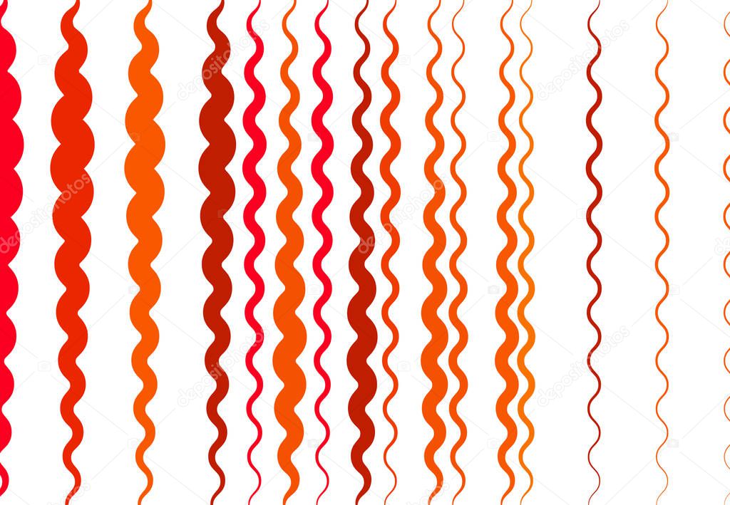 Abstract wavy, waving, billowy and undulating lines, stripes. Squiggly, squiggle lines with twist effect. Abstract colorful RED pattern, background, backdrop and texture
