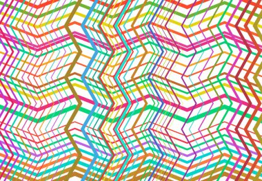 Canlı, canlı zig-zag, çapraz çapraz, tırtıklı, buruşuk açılı ızgara örgü, kafes ya da ızgara rastgele açılı hatlar. Soyut geometrik renkli, çok renkli arkaplan, doku ve desen