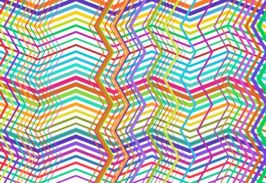 Canlı, canlı zig-zag, çapraz çapraz, tırtıklı, buruşuk açılı ızgara örgü, kafes ya da ızgara rastgele açılı hatlar. Soyut geometrik renkli, çok renkli arkaplan, doku ve desen