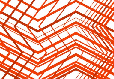 Zig-zag, çapraz çapraz, tırtıklı, buruşuk açılı ızgara, örgü, kafes ya da ızgara, rastgele açılı çizgiler. Soyut geometrik renkli kırmızı arkaplan, doku ve desen