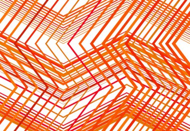 Zig-zag, çapraz çapraz, tırtıklı, buruşuk açılı ızgara, örgü, kafes ya da ızgara, rastgele açılı çizgiler. Soyut geometrik renkli kırmızı arkaplan, doku ve desen